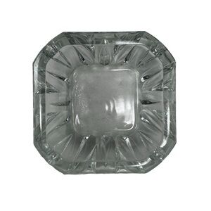 Vintage Clear Square Glass Ashtray